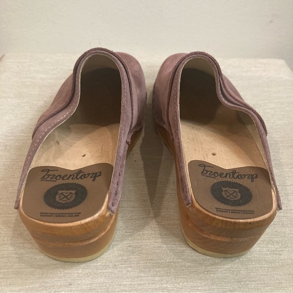 TROENTORP Sz 36 Rembrandt Wooden  Sole Suede Clogs In Dusty Rose - Picture 5 of 9